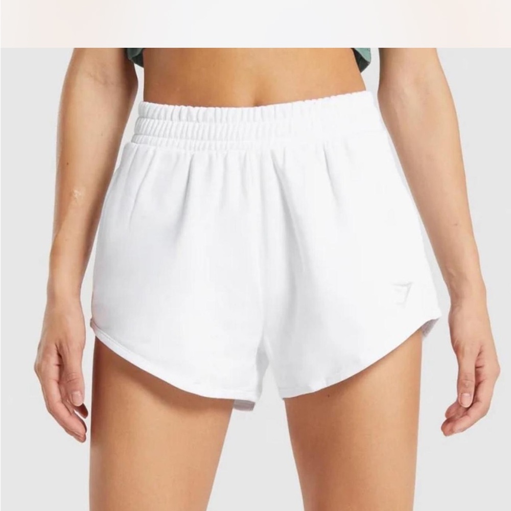 White Gymshark Training Sweat shorts